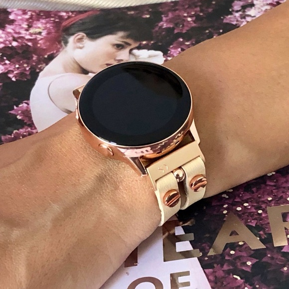 Galaxy Watch 42mm Cream Beige Vegan Leather Band main image 9